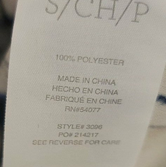 CAbi Moody Blues Button Blouse/Tunic Blue And Cream - Size Small - Picture 5 of 6